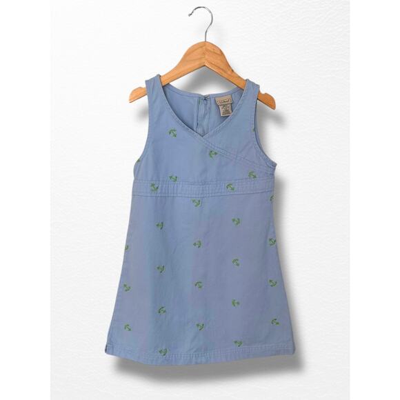Vintage LL Bean Embroidered Anchors Sleeveless Dress, Size 5/6 - Picture 1 of 8